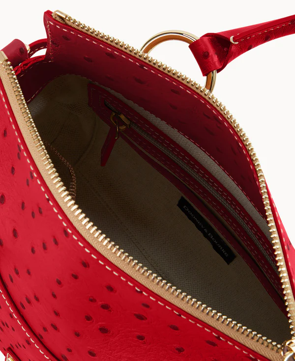 Ostrich Satchel With Pocket