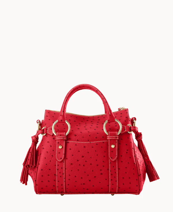 Ostrich Satchel With Pocket
