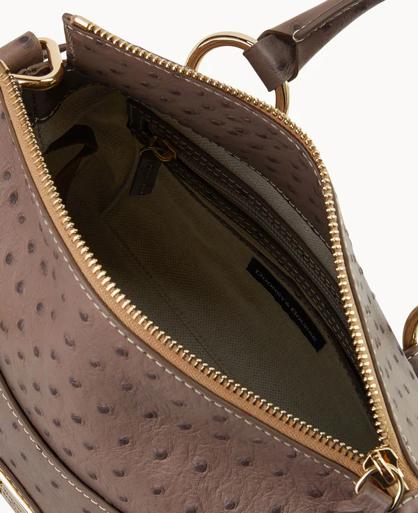 Ostrich Satchel With Pocket