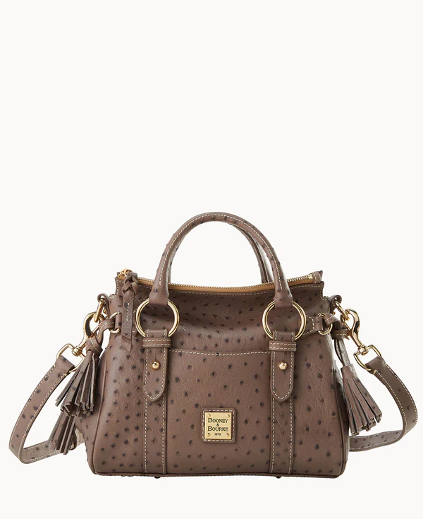 Ostrich Satchel With Pocket