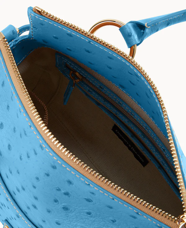 Ostrich Satchel With Pocket