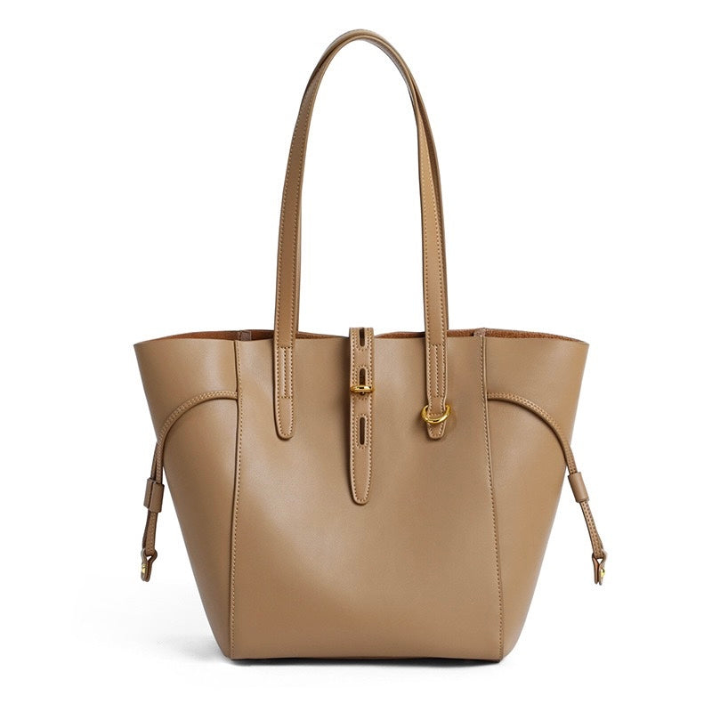 Women’s Genuine Leather Vintage Lock Buckle Tote Bag