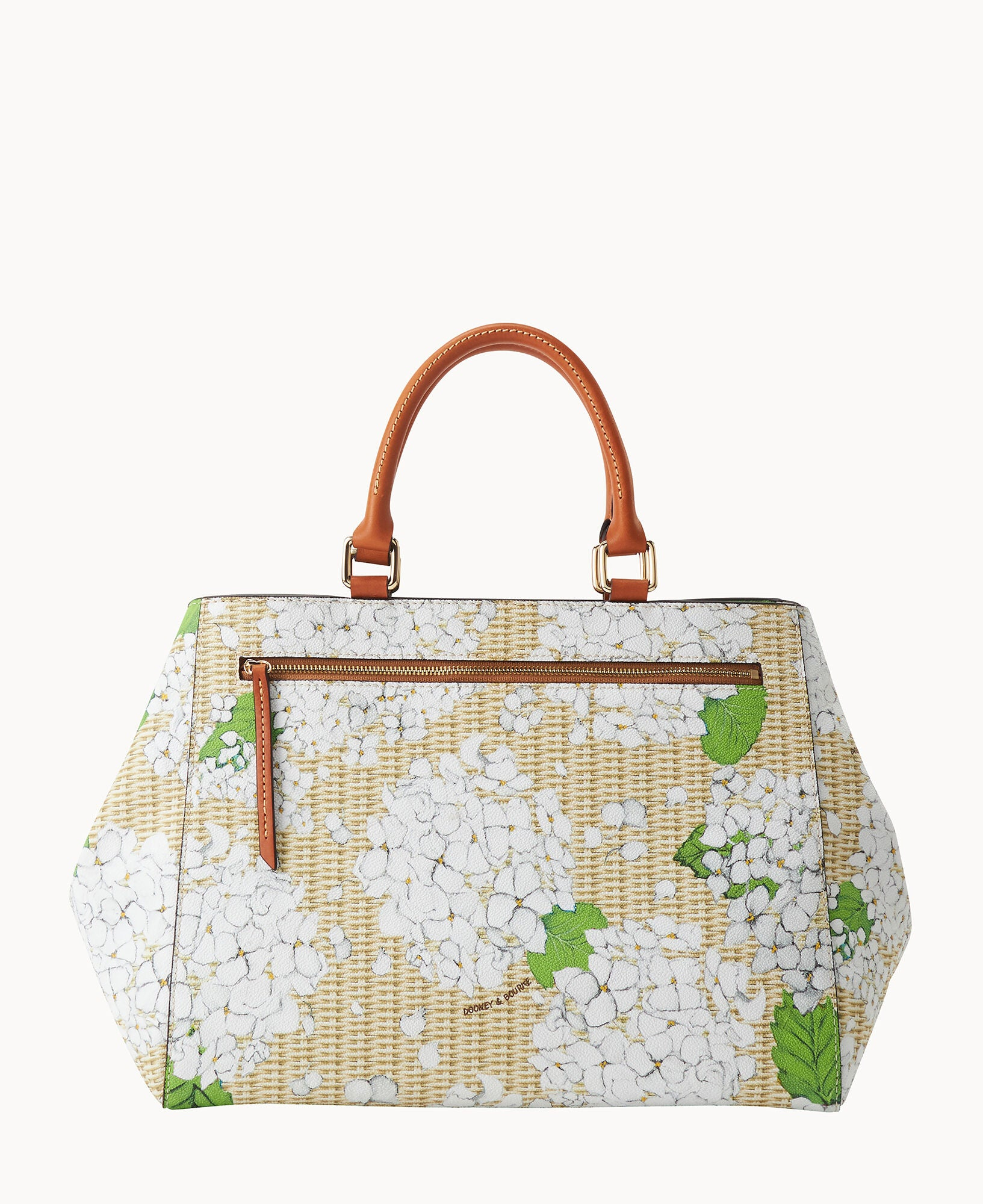 Hydrangea Basketweave Zip Satchel
