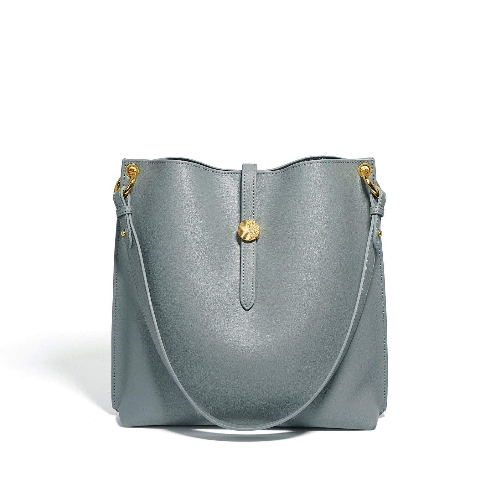 Women’s Genuine Leather Commuter Bucket Tote Bag