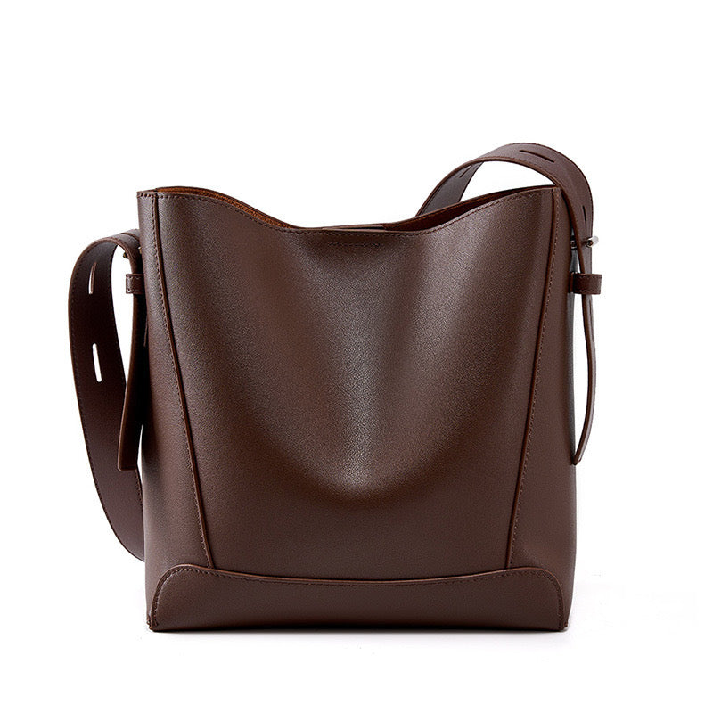 Women’s Genuine Leather Crossbody & Shoulder Oversized Bucket Bag