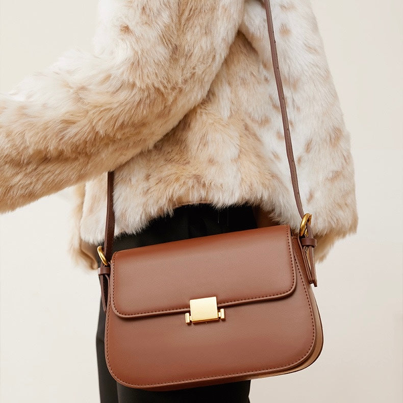Luxury Minimalist Women's Genuine Leather Shoulder Crossbody Bag