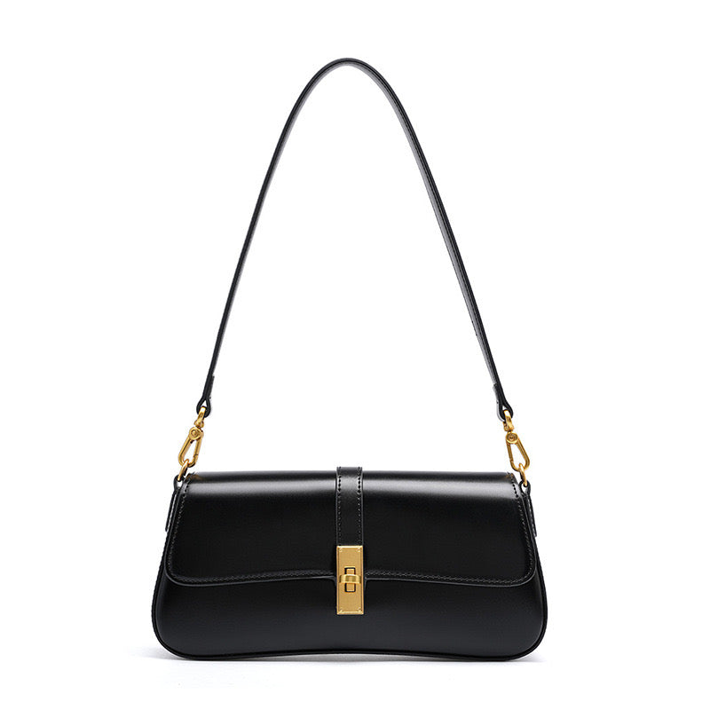 Women’s Genuine Leather Vintage Crossbody Shoulder Baguette Bag