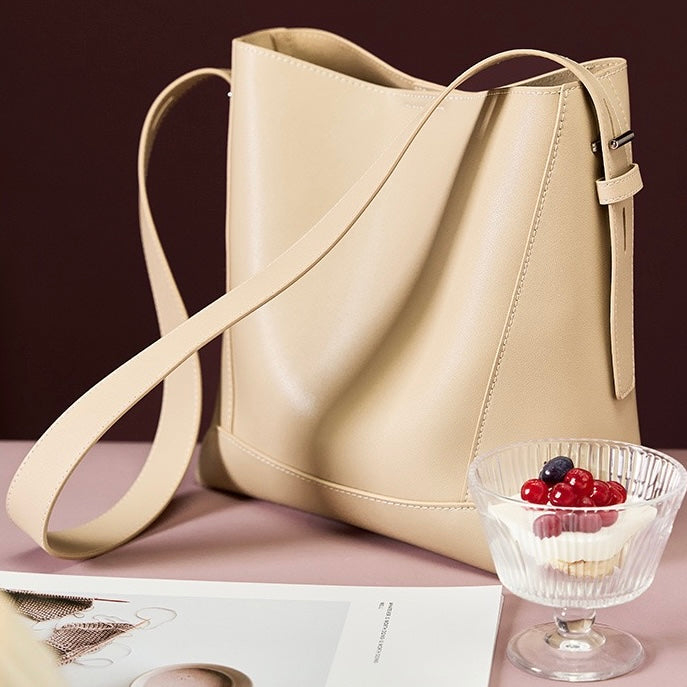 Women’s Genuine Leather Crossbody & Shoulder Oversized Bucket Bag
