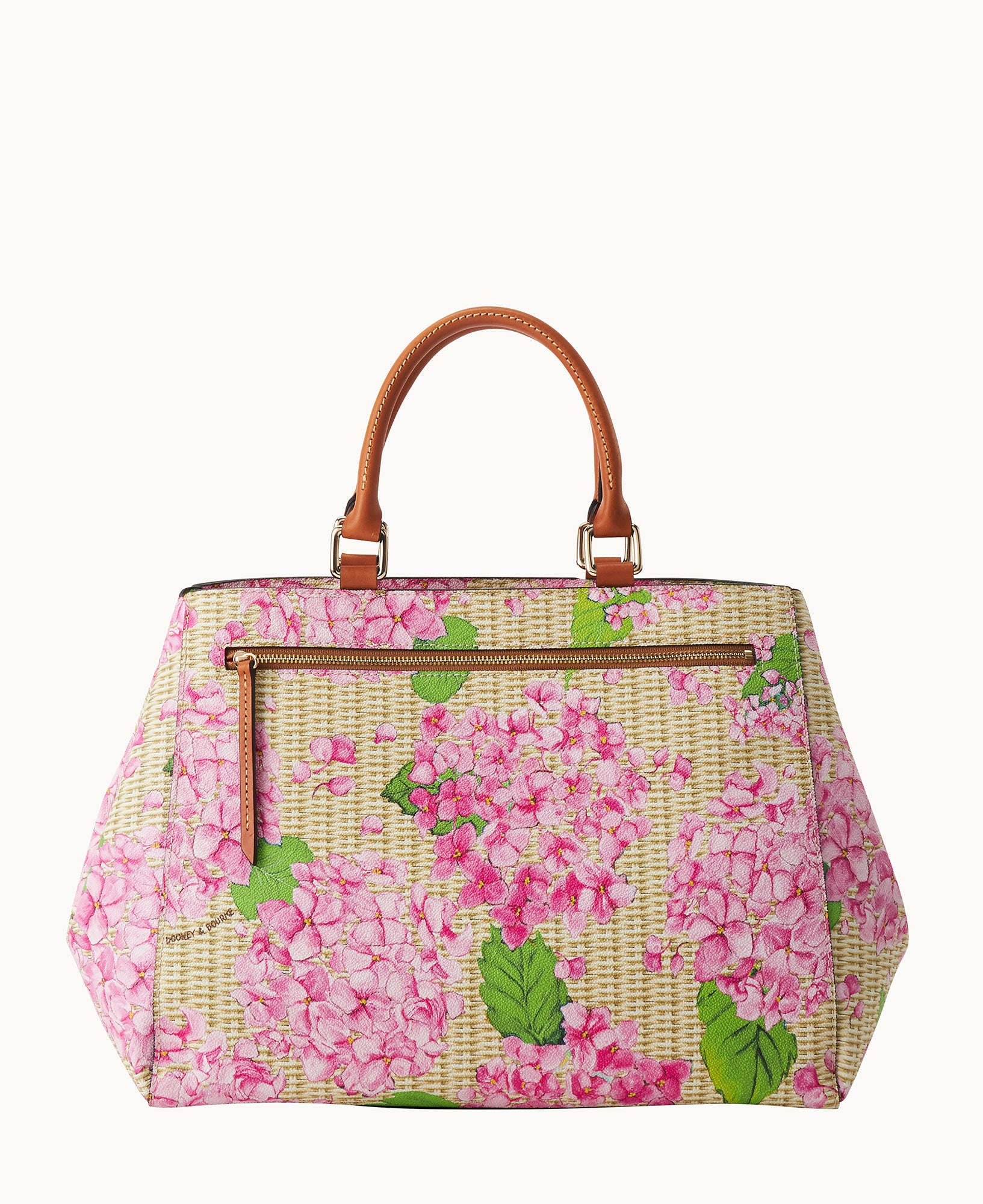 Hydrangea Basketweave Zip Satchel