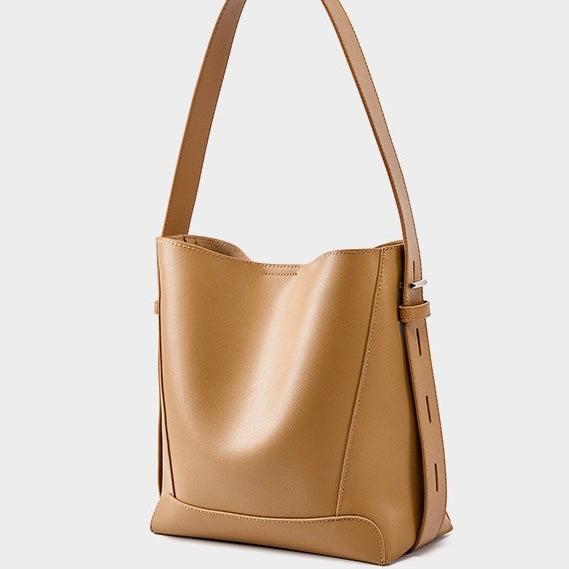 Women’s Genuine Leather Crossbody & Shoulder Oversized Bucket Bag