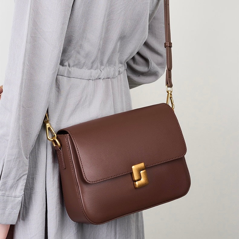 Women’s Genuine Leather Daily Commuter Shoulder Box Bag