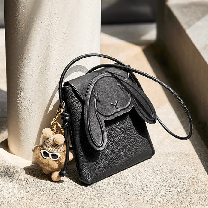 Rabbit - Inspired Women's Genuine Leather Mini Crossbody Phone Bag
