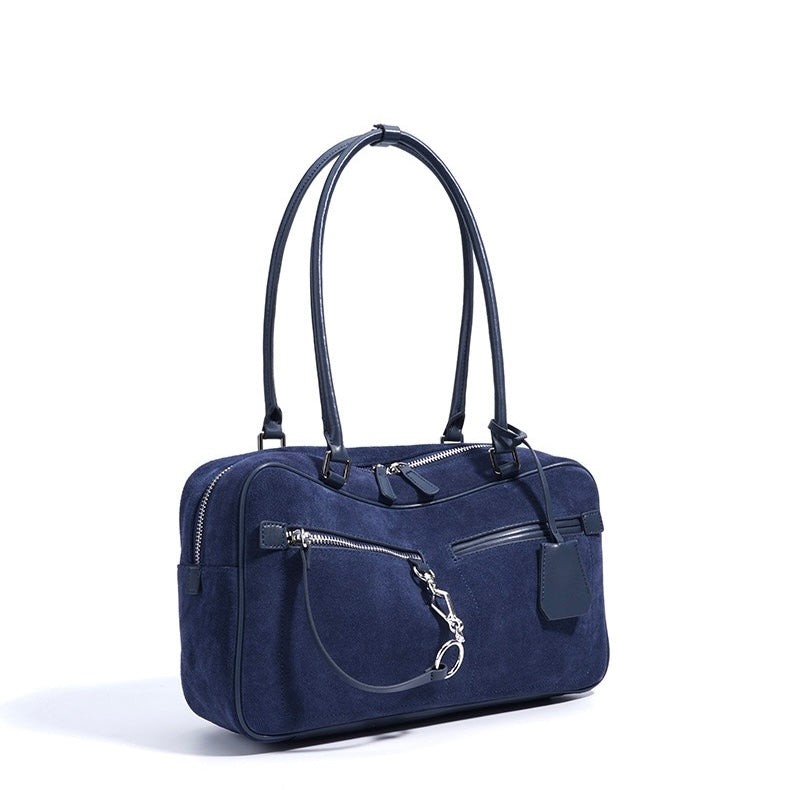 Women’s Matte Leather Pillow Shoulder Bag – Vintage Tote for Daily Commute