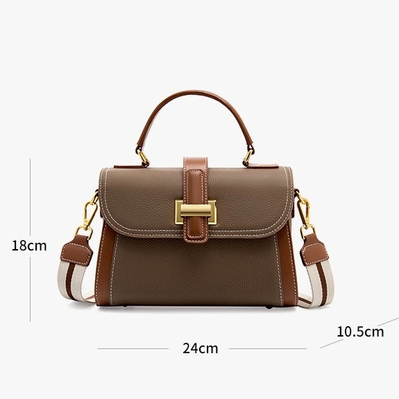 Women’s Luxe Minimalist Leather Structured Top Handle Crossbody Bag