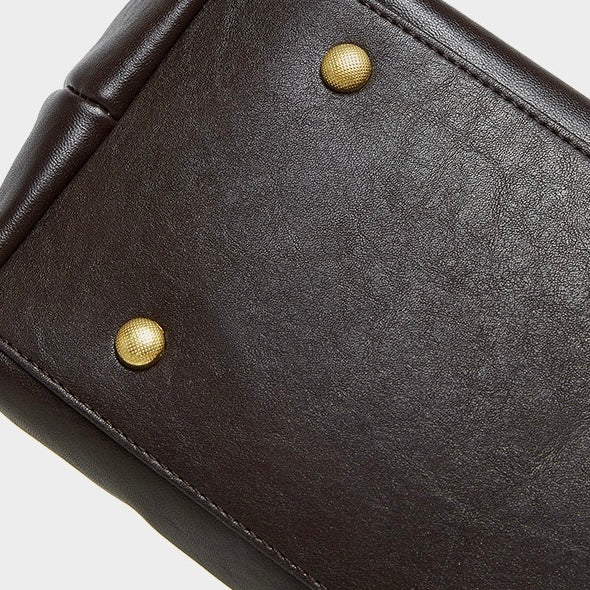 Women's Genuine Leather Vintage Soft Large-Capacity Crossbody Tote Bag