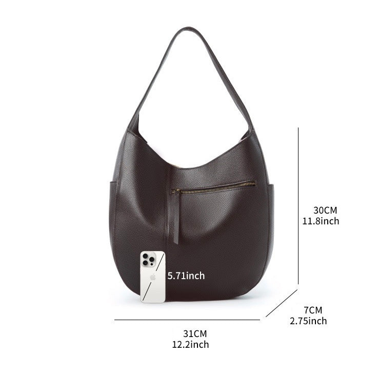 Women's Top Grain Leather Simple Large Capacity Tote Bag