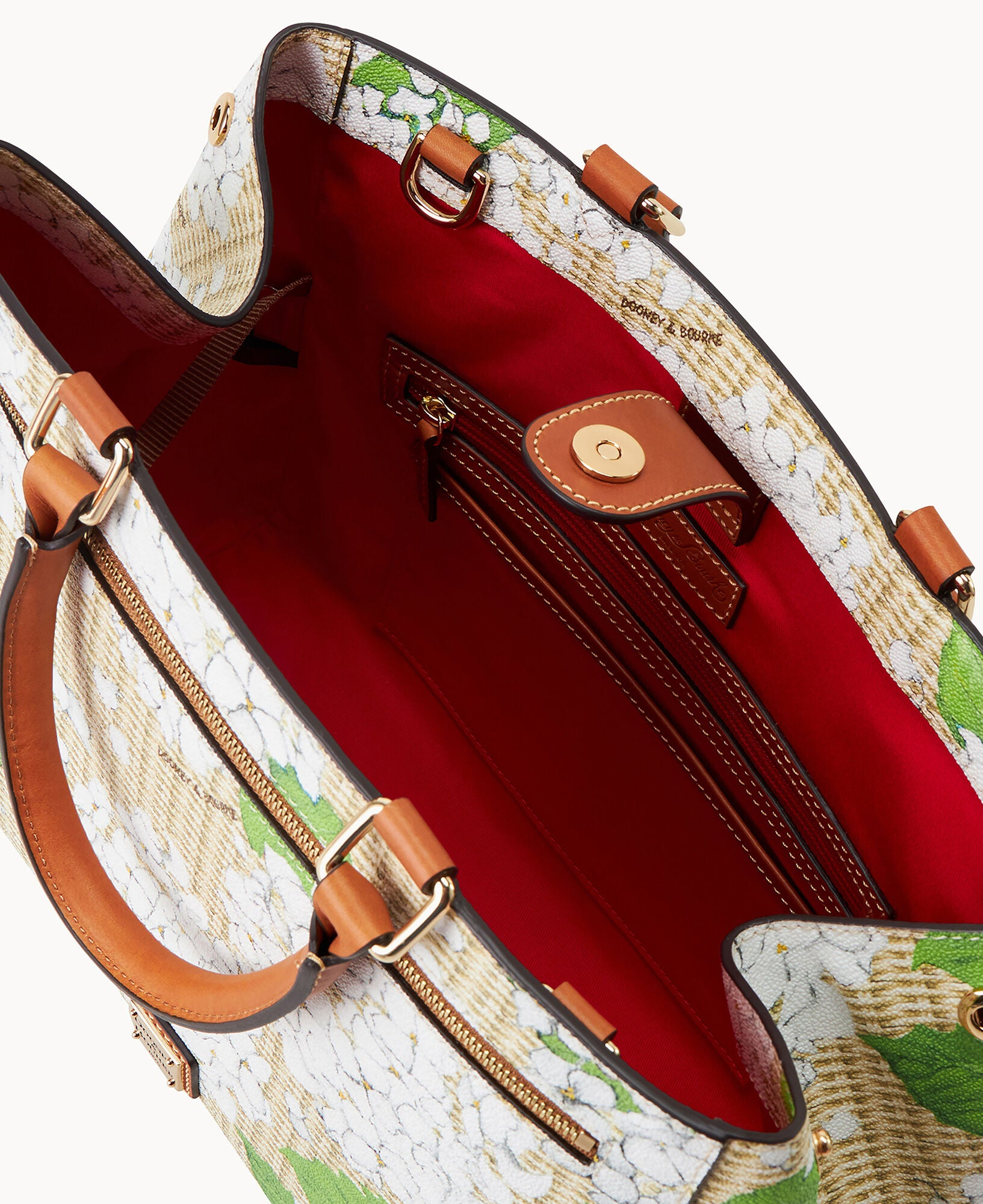 Hydrangea Basketweave Zip Satchel