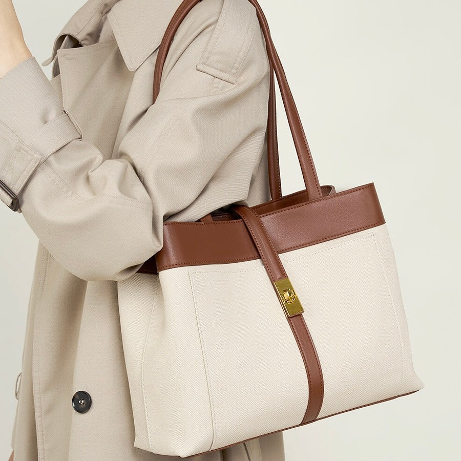 Women's Genuine Leather Dune & Saddle Tote Bag