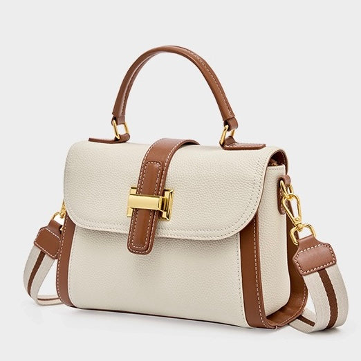 Women’s Luxe Minimalist Leather Structured Top Handle Crossbody Bag
