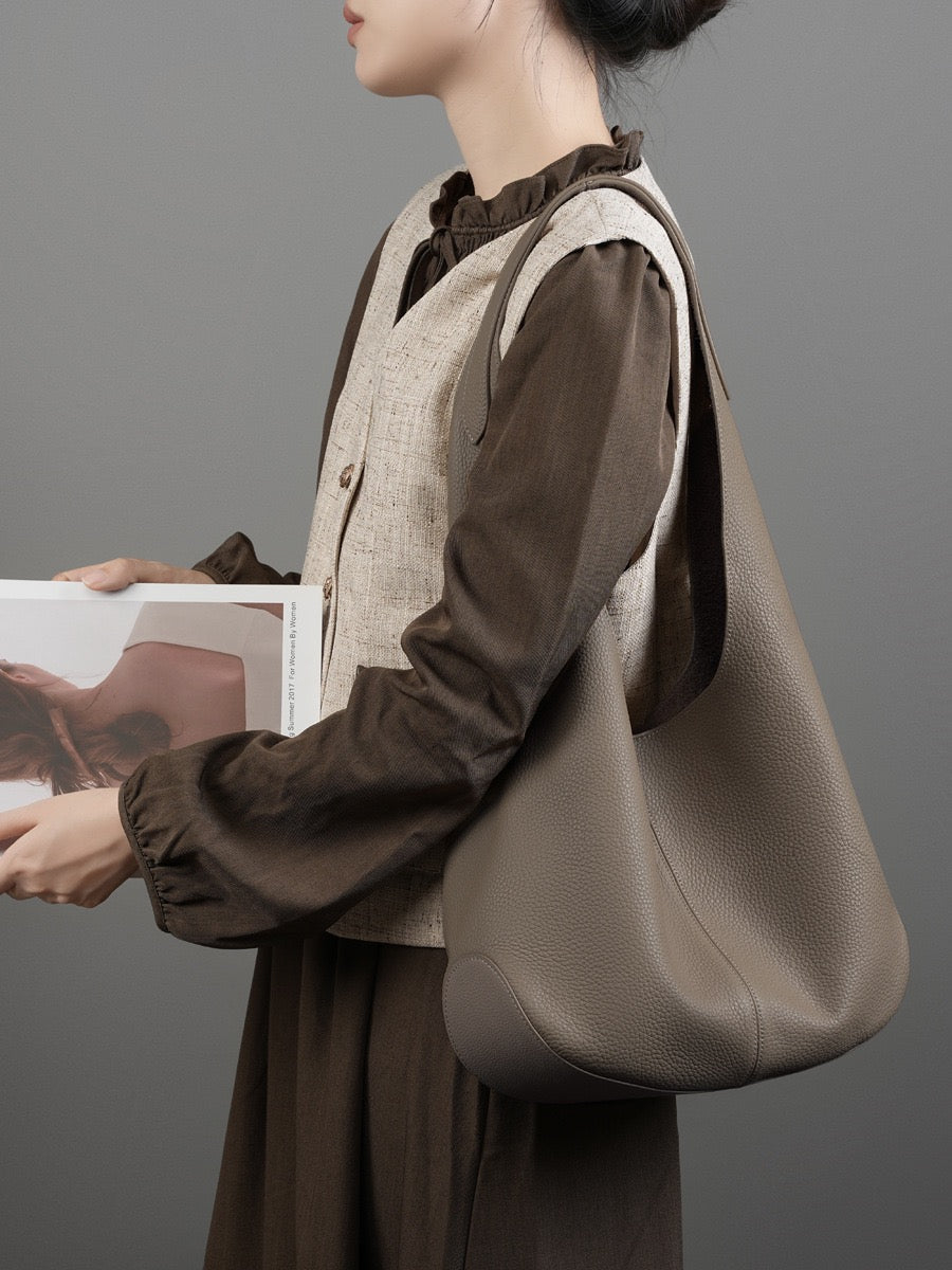 Korean Style Autumn Genuine Leather Tote Bag