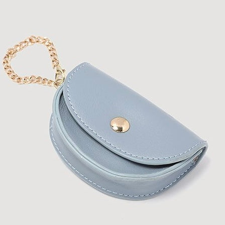 Women’s Genuine Leather Blue White Color Block Rabbit Small Square Bag