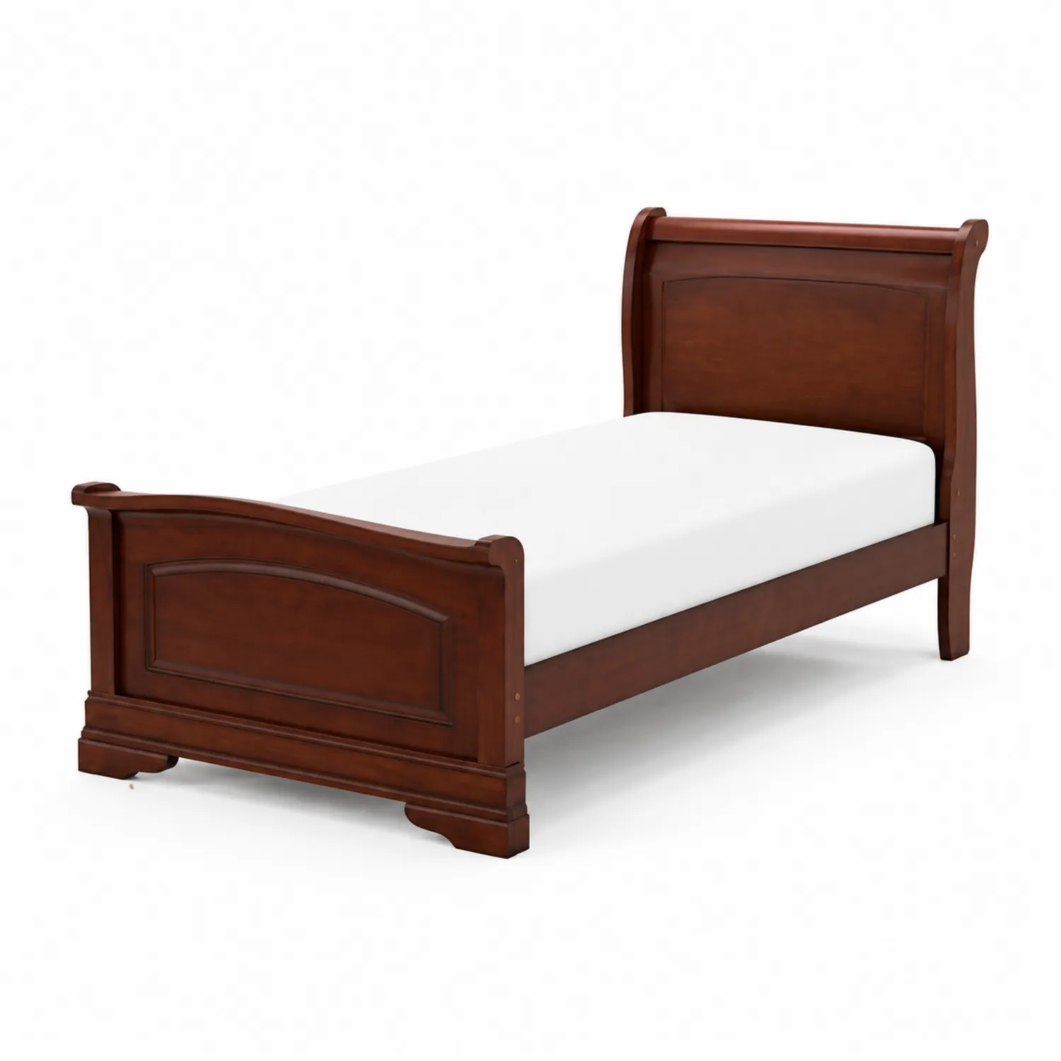 Letto singolo in legno massello verniciato Marrone
