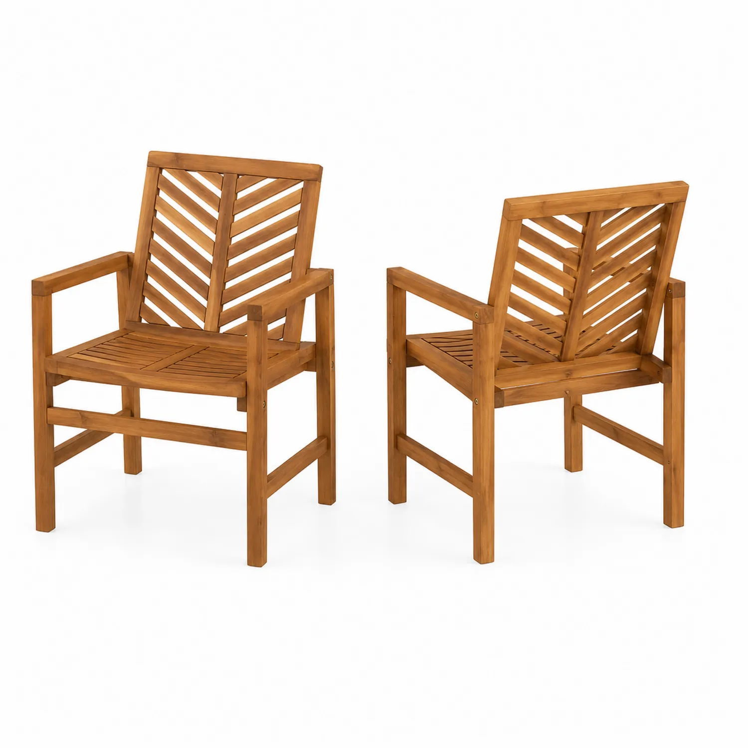 Set di 2 Sedie da Giardino in Legno di Acacia