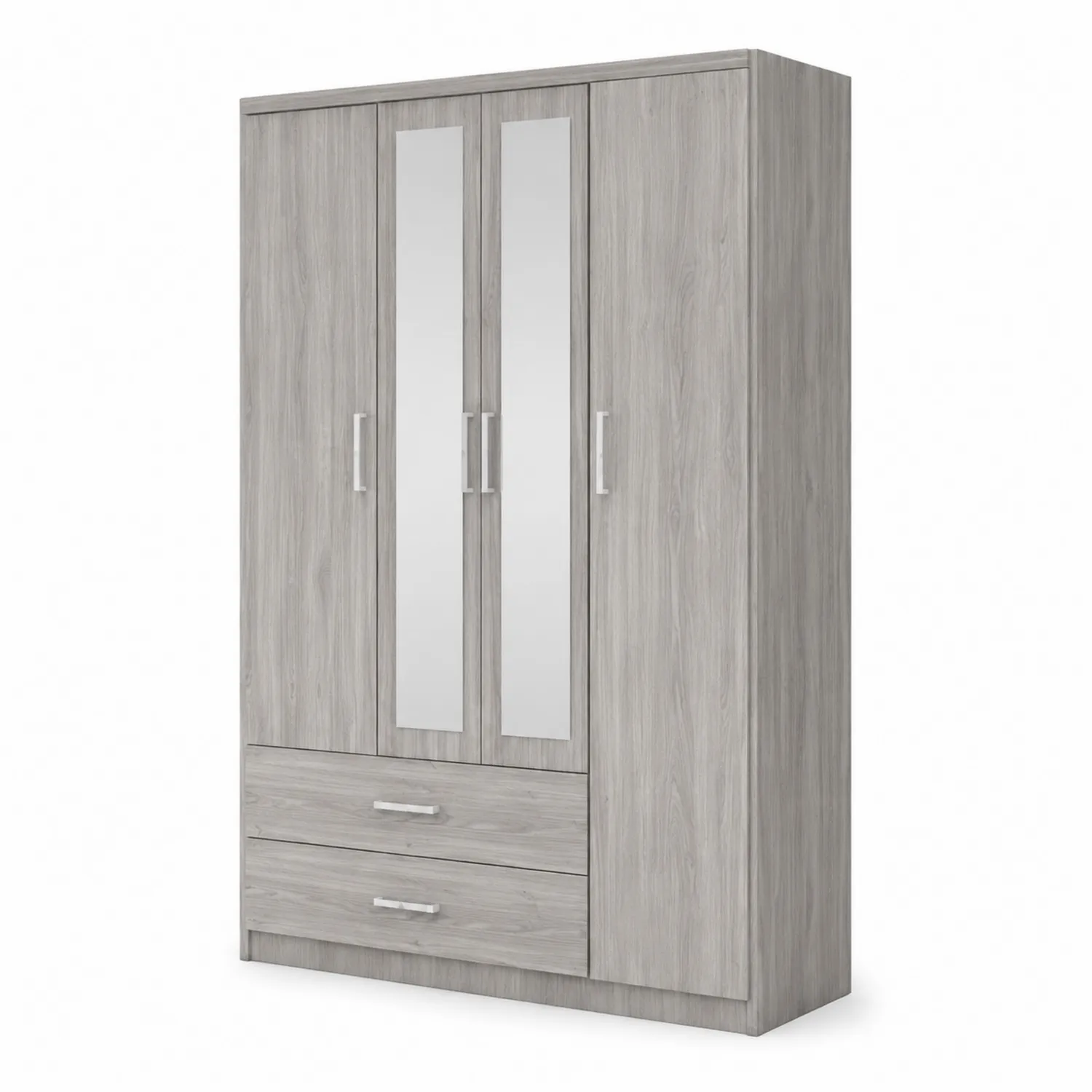 Armadio in Legno di Particelle con Specchi Grigio