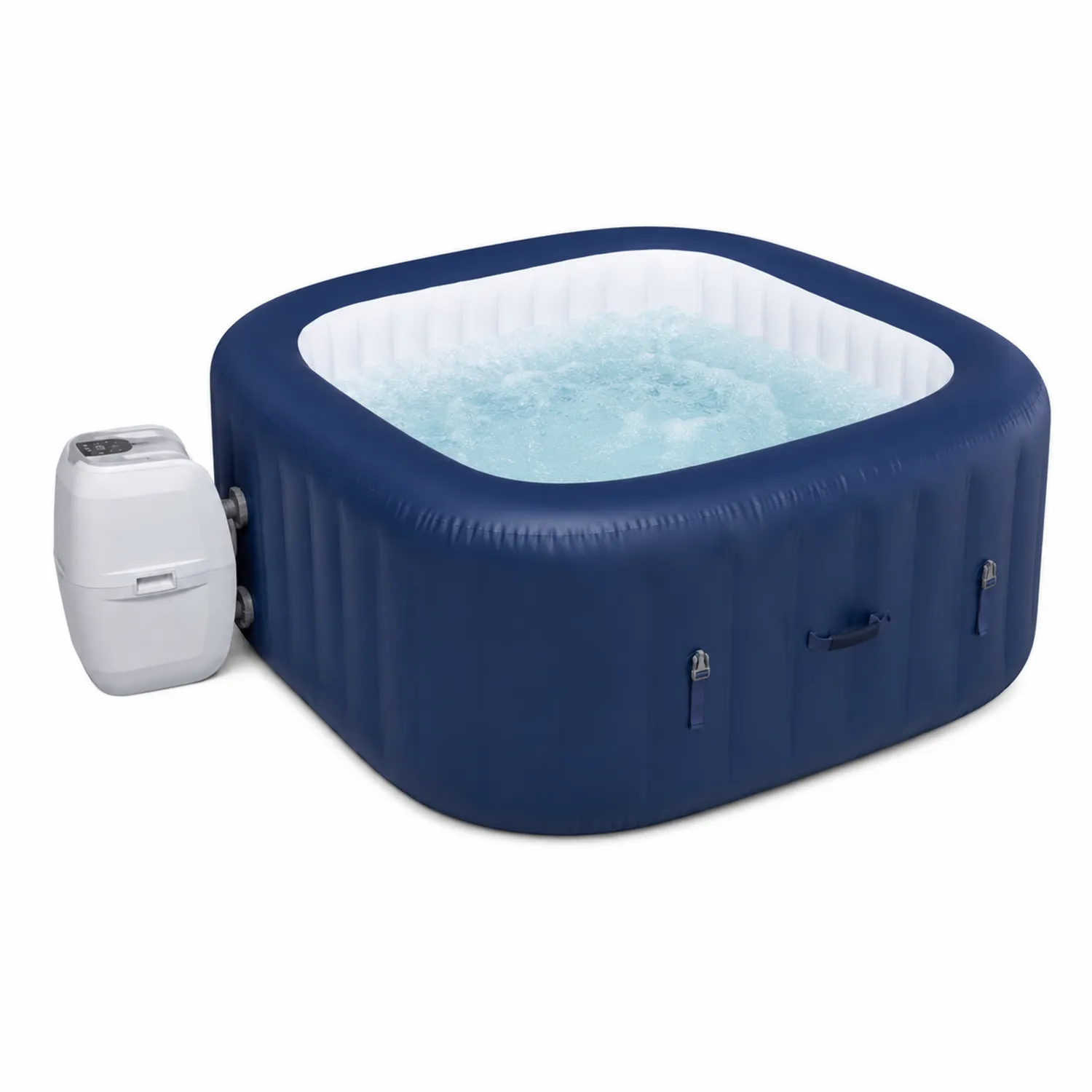 Vasca idromassaggio gonfiabile in PVC blu 185x185x65 cm