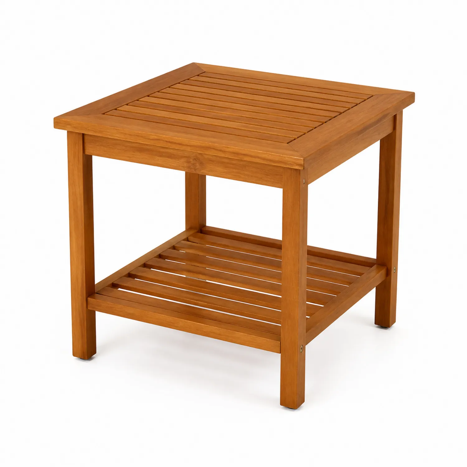 Tavolino Quadrato in Legno di Teak 50x50x45 cm
