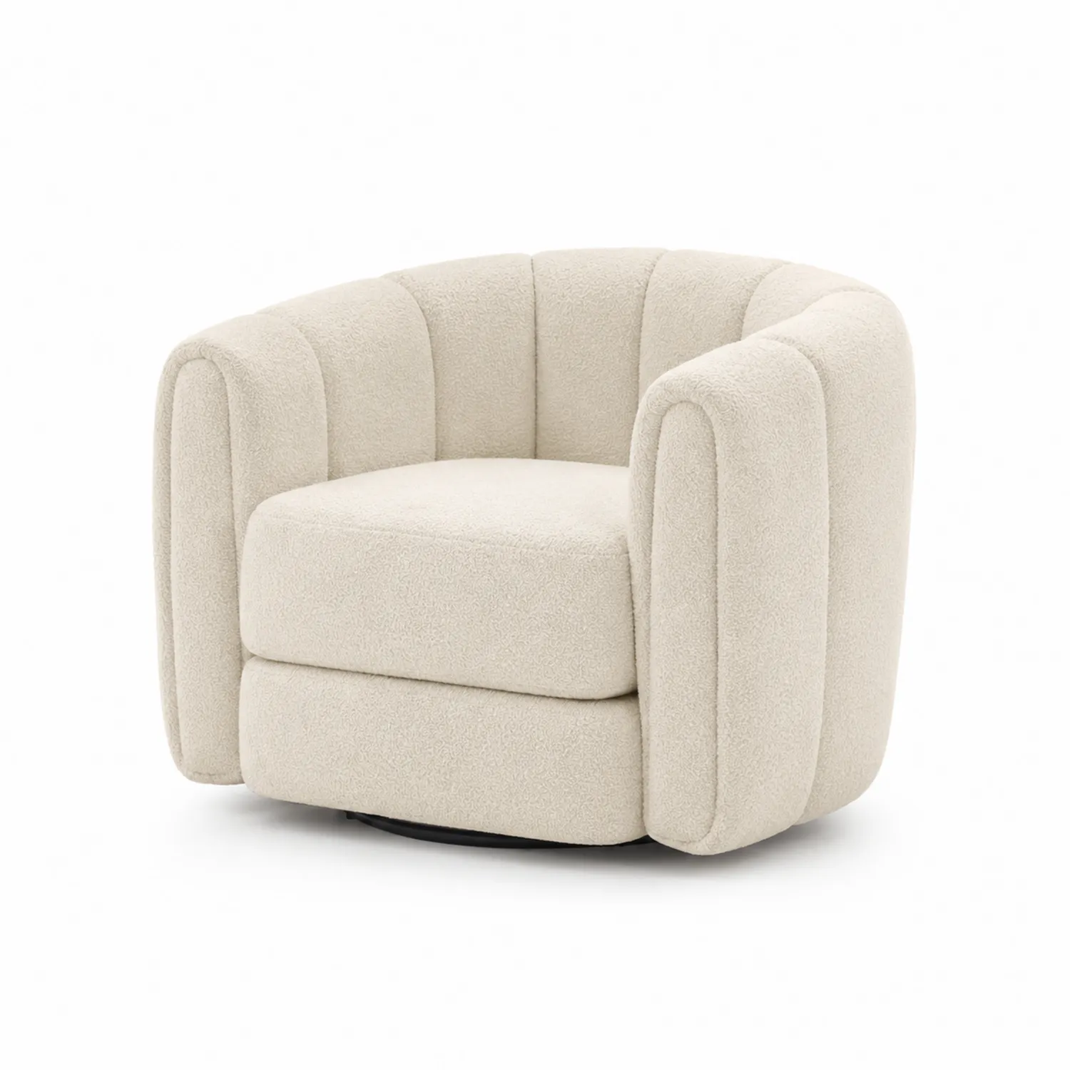 Poltrona Rotonda in Bouclé Crema