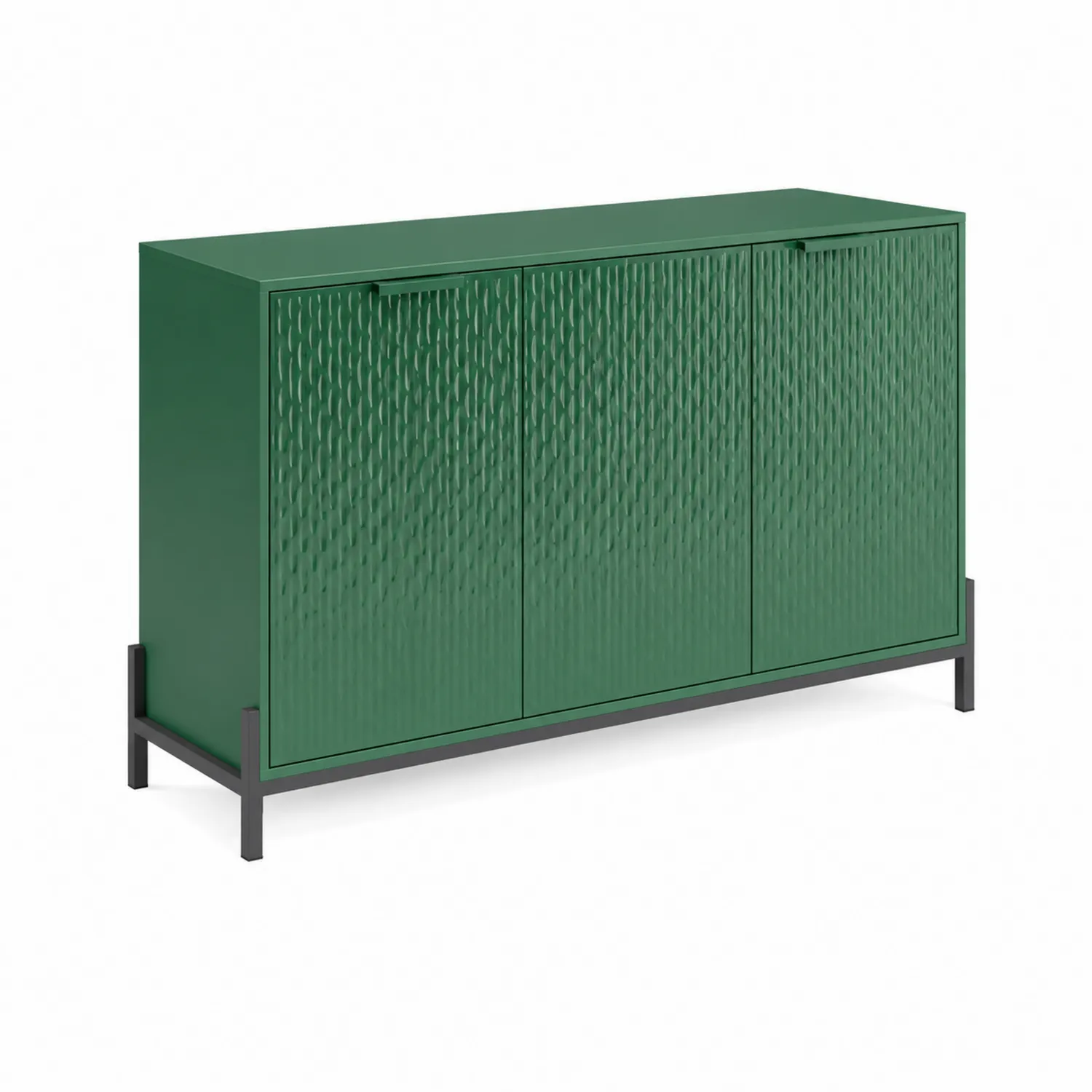 Credenza in legno con struttura metallica, Verde