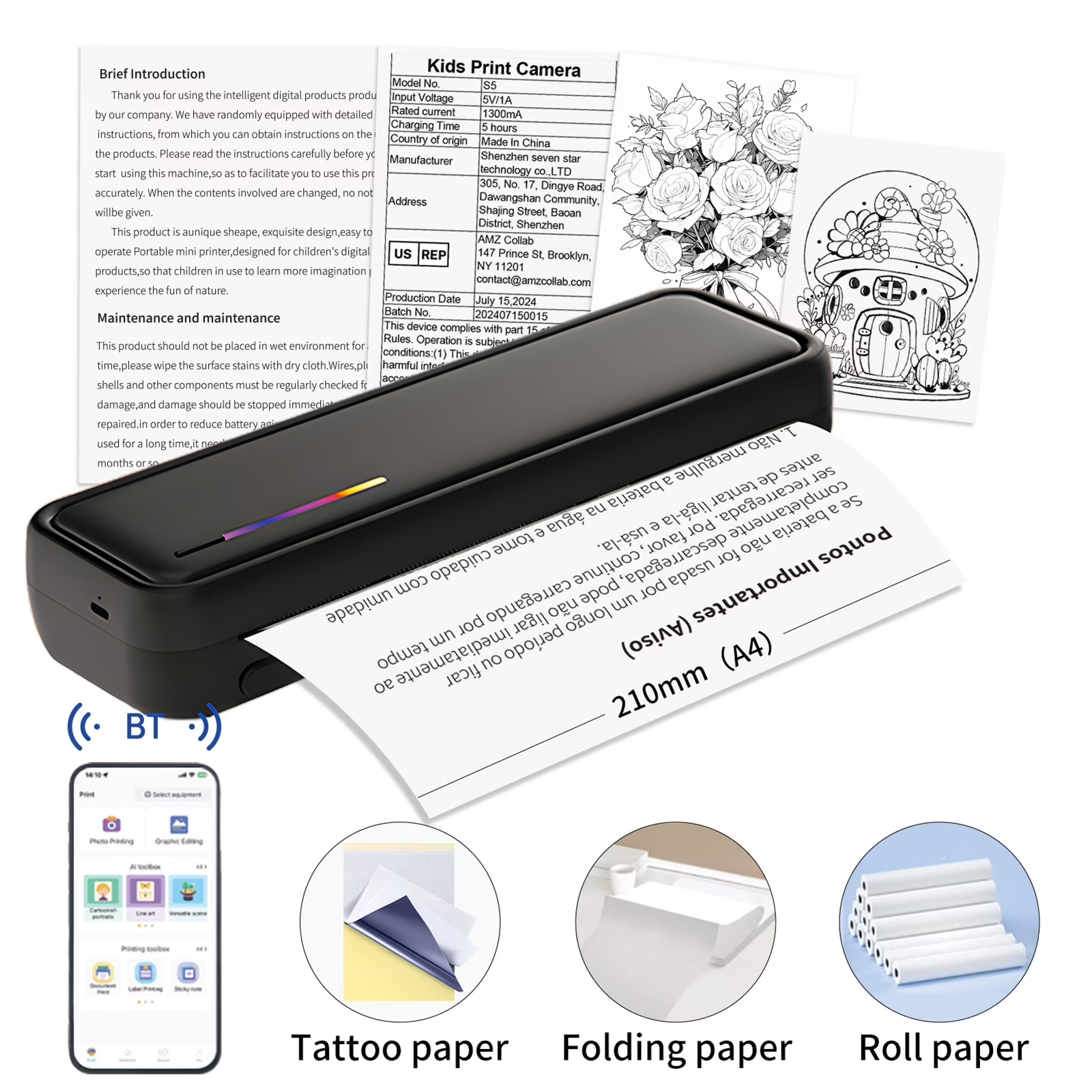 Moxent Portable Wireless Thermal Printer