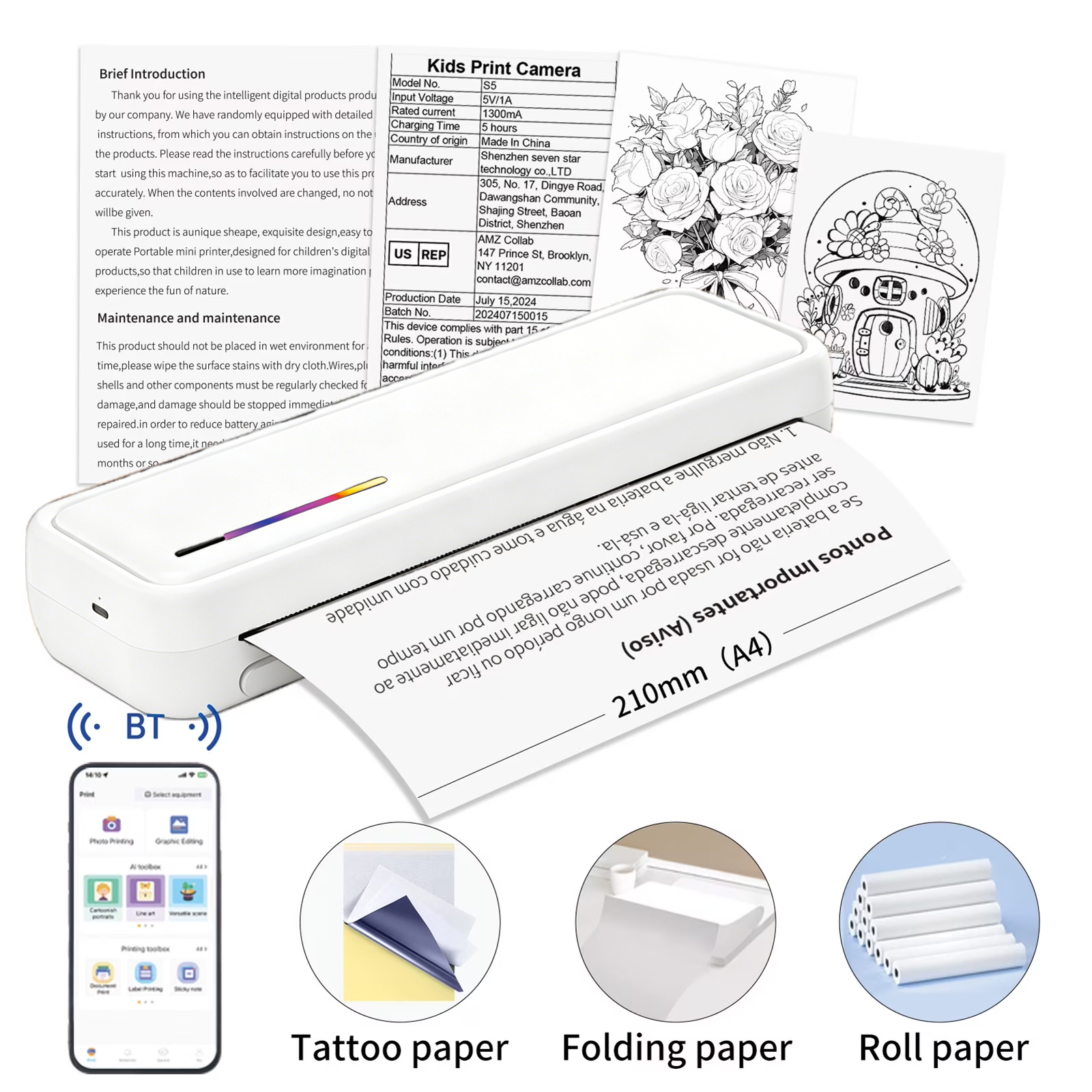 Moxent Portable Wireless Thermal Printer