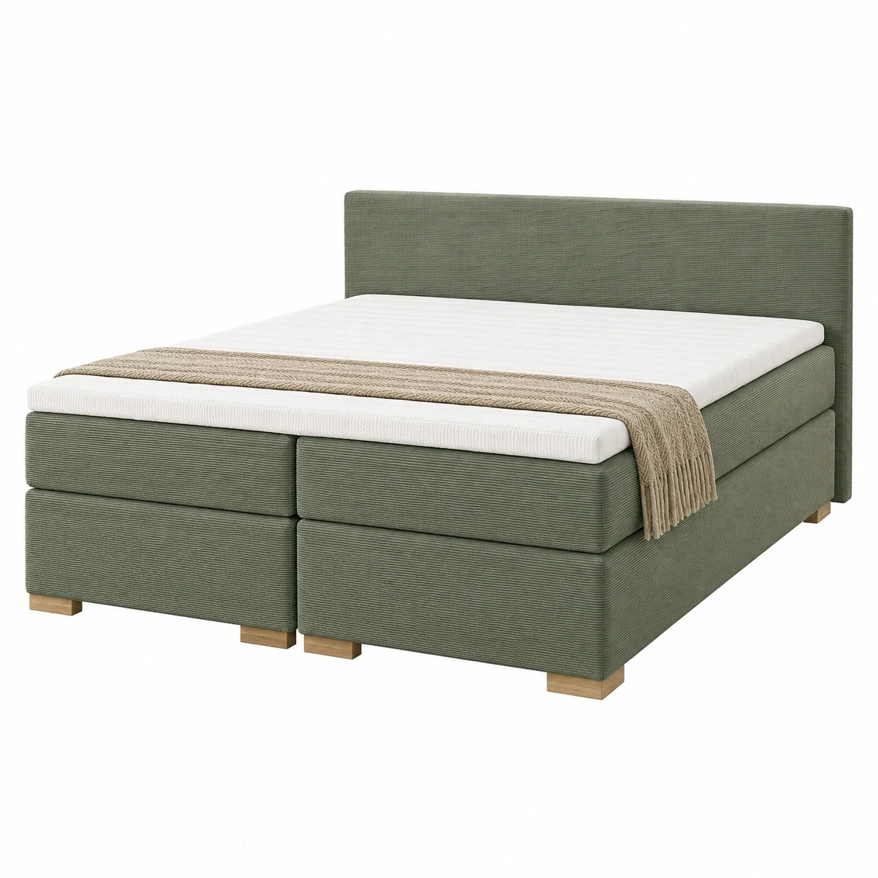 Cama Boxspring Verde Oliva Moderna-patiolora