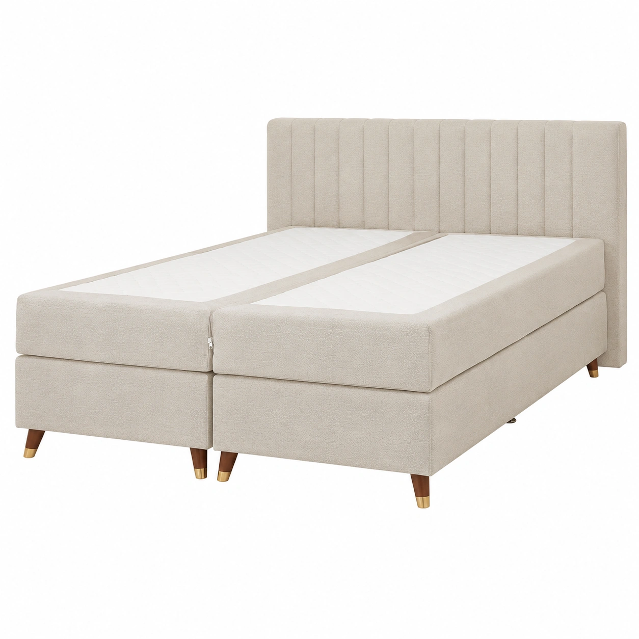 Cama Boxspring Beige Claro Elegante-patiolora