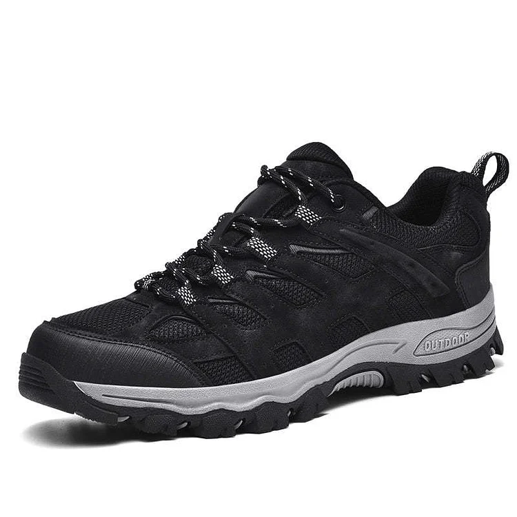 Men's Outdoor Hiking Shoes – Breathable Waterproof Low-Cut Walking Shoes with Non-Slip Traction, Abrasion-Proof Build & Orthopedic Wide Toe Arch Support