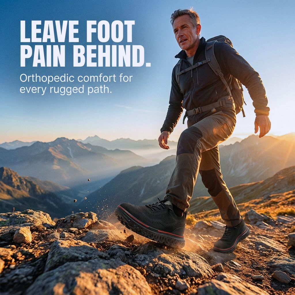 Men's Ultra Comfortable Orthopedic Walking Shoes for Foot and Heel Pain Relief