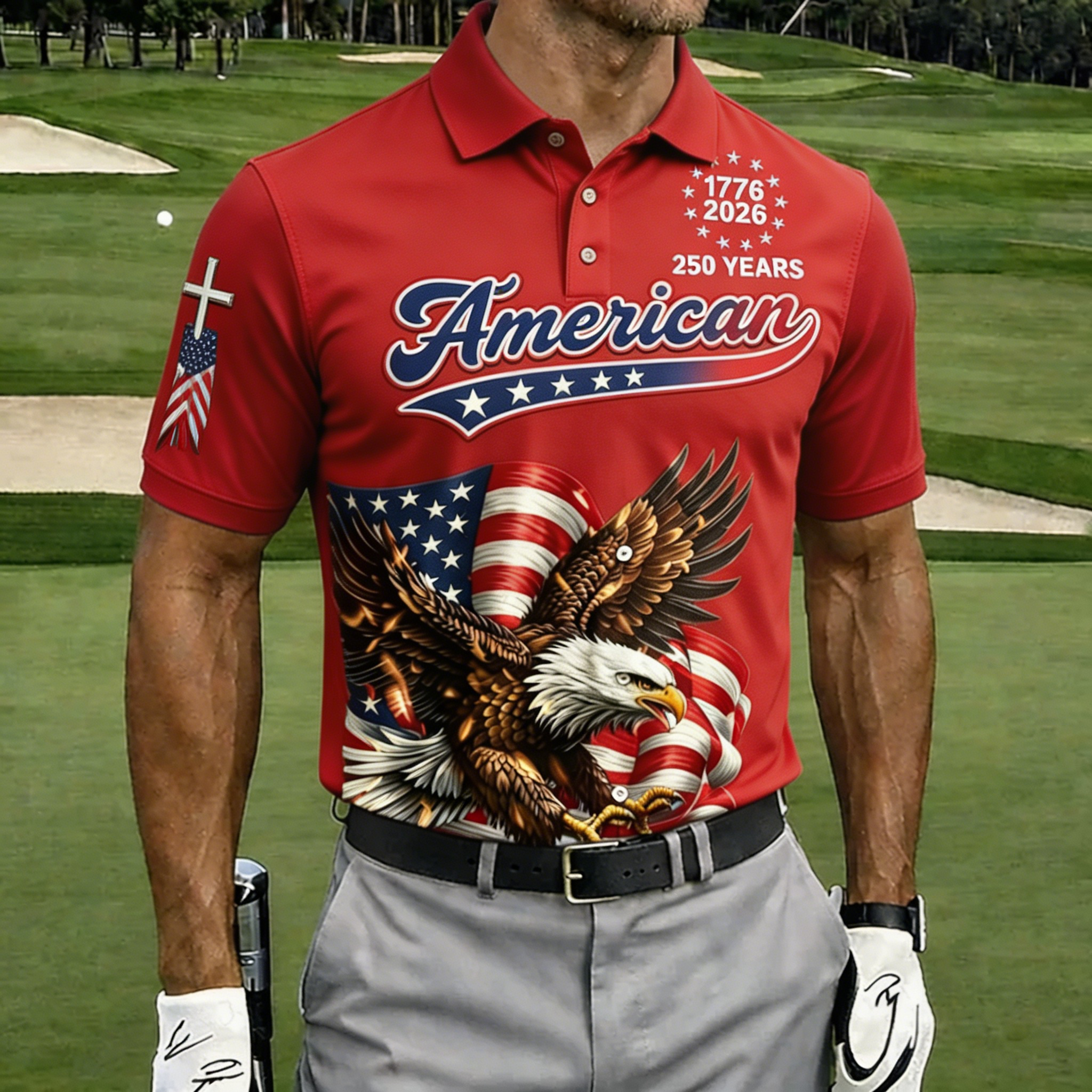 American Eagle 250th Anniversary Golf Polo Shirt