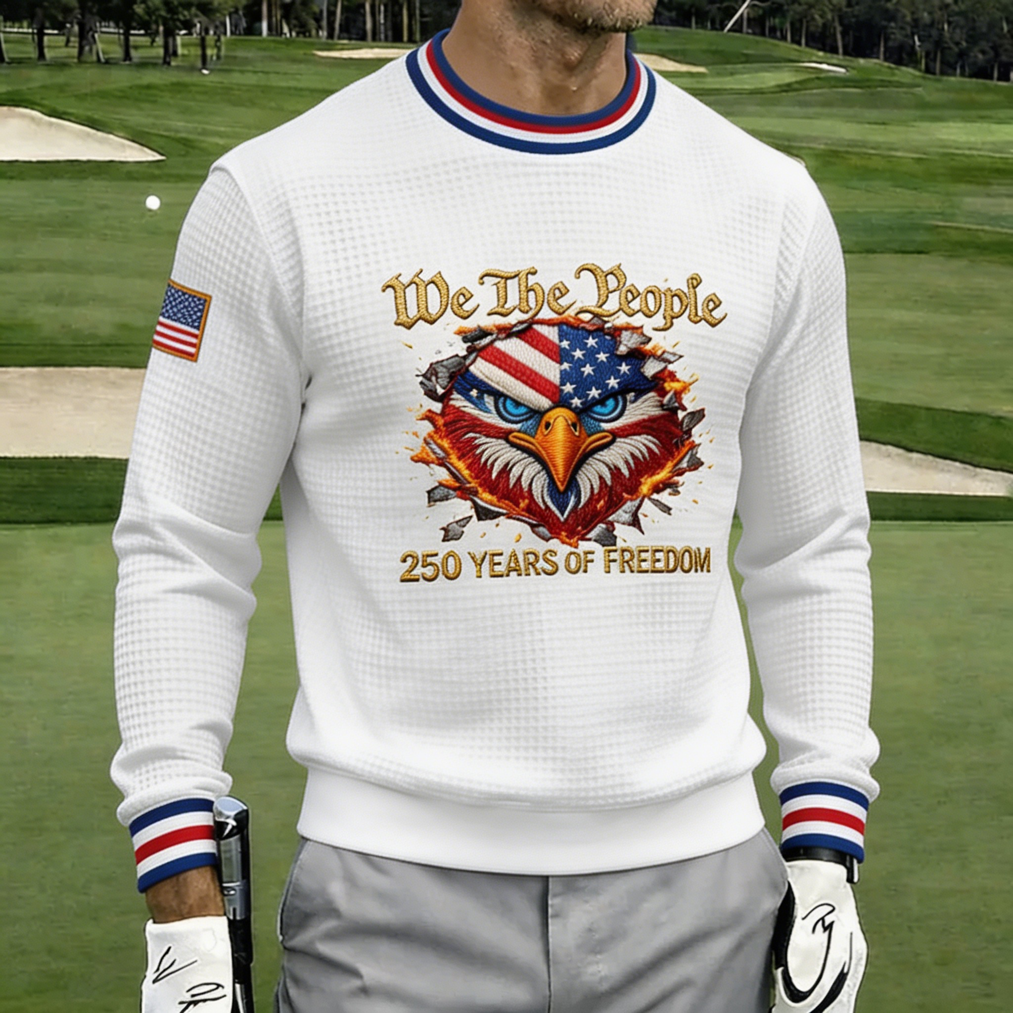 Men's "We The People" 250th Anniversary Patriotic Golf Sweatshirt