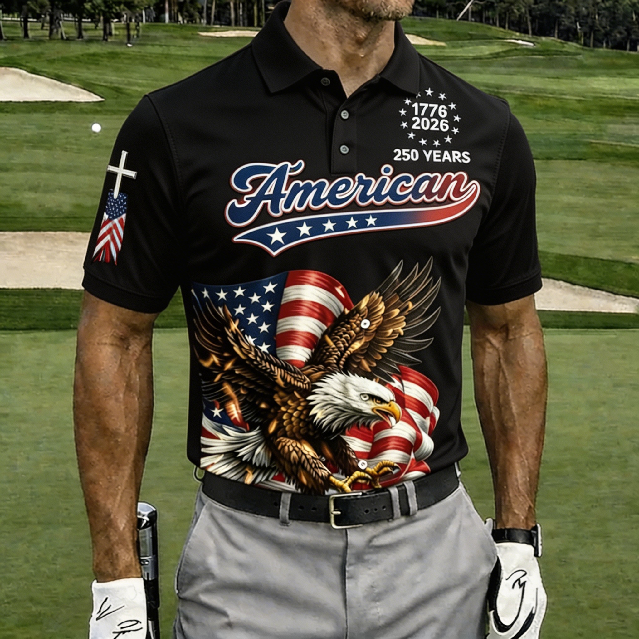 American Eagle 250th Anniversary Golf Polo Shirt