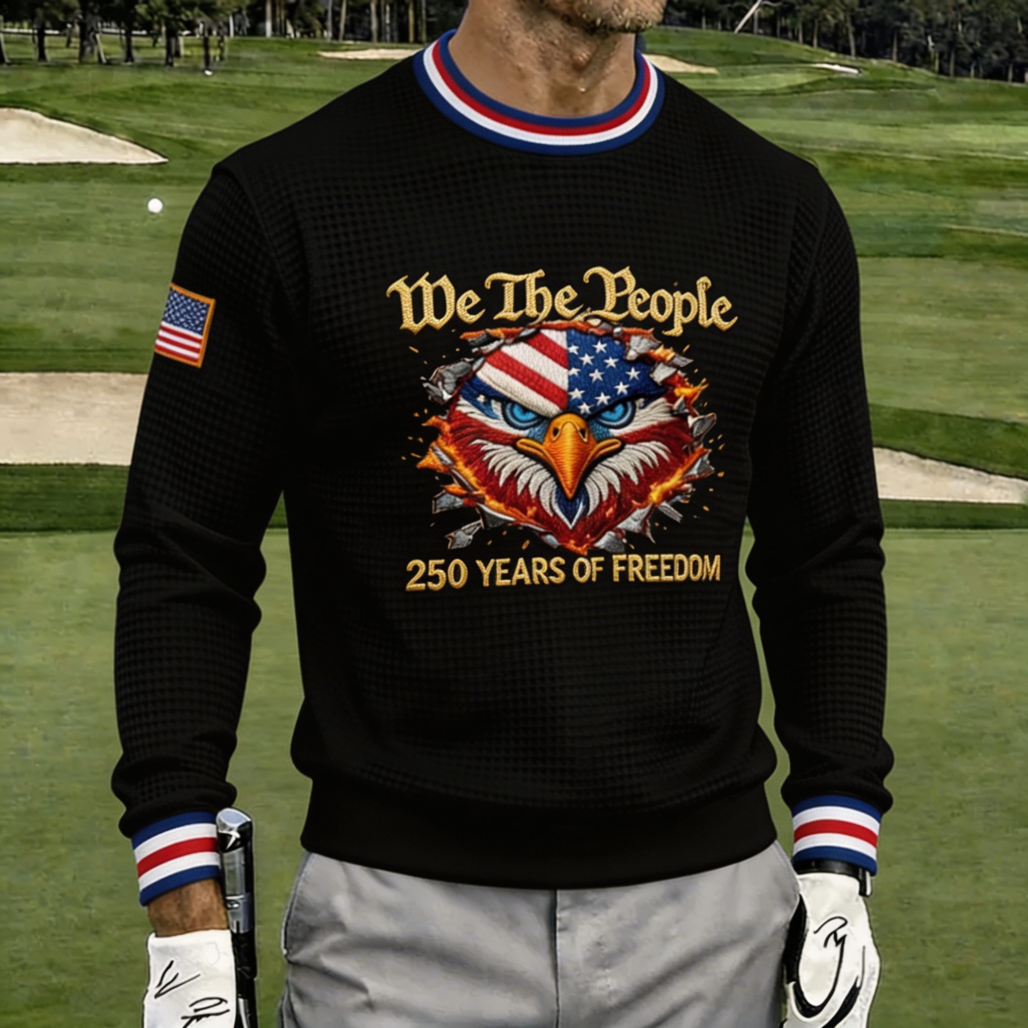 Men's "We The People" 250th Anniversary Patriotic Golf Sweatshirt