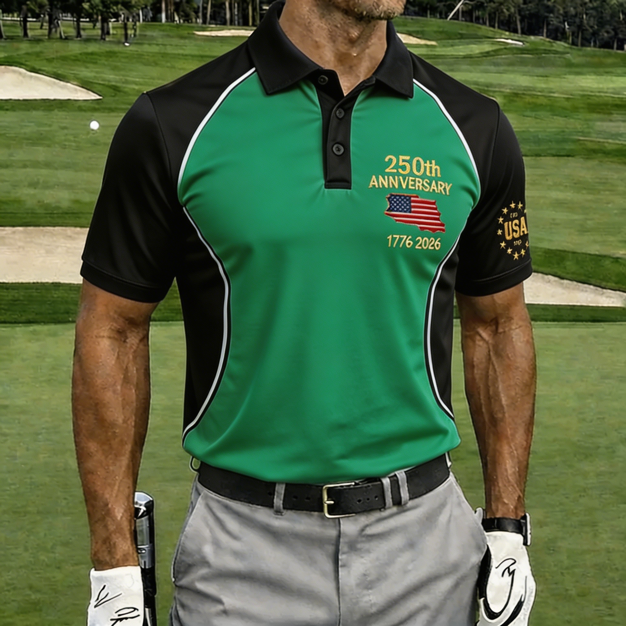 USA 250th Anniversary 1776-2026 Golf Polo Shirt