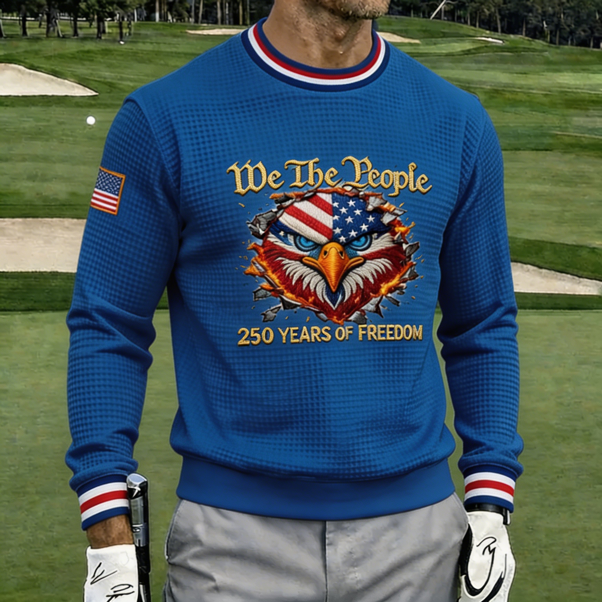 Men's "We The People" 250th Anniversary Patriotic Golf Sweatshirt