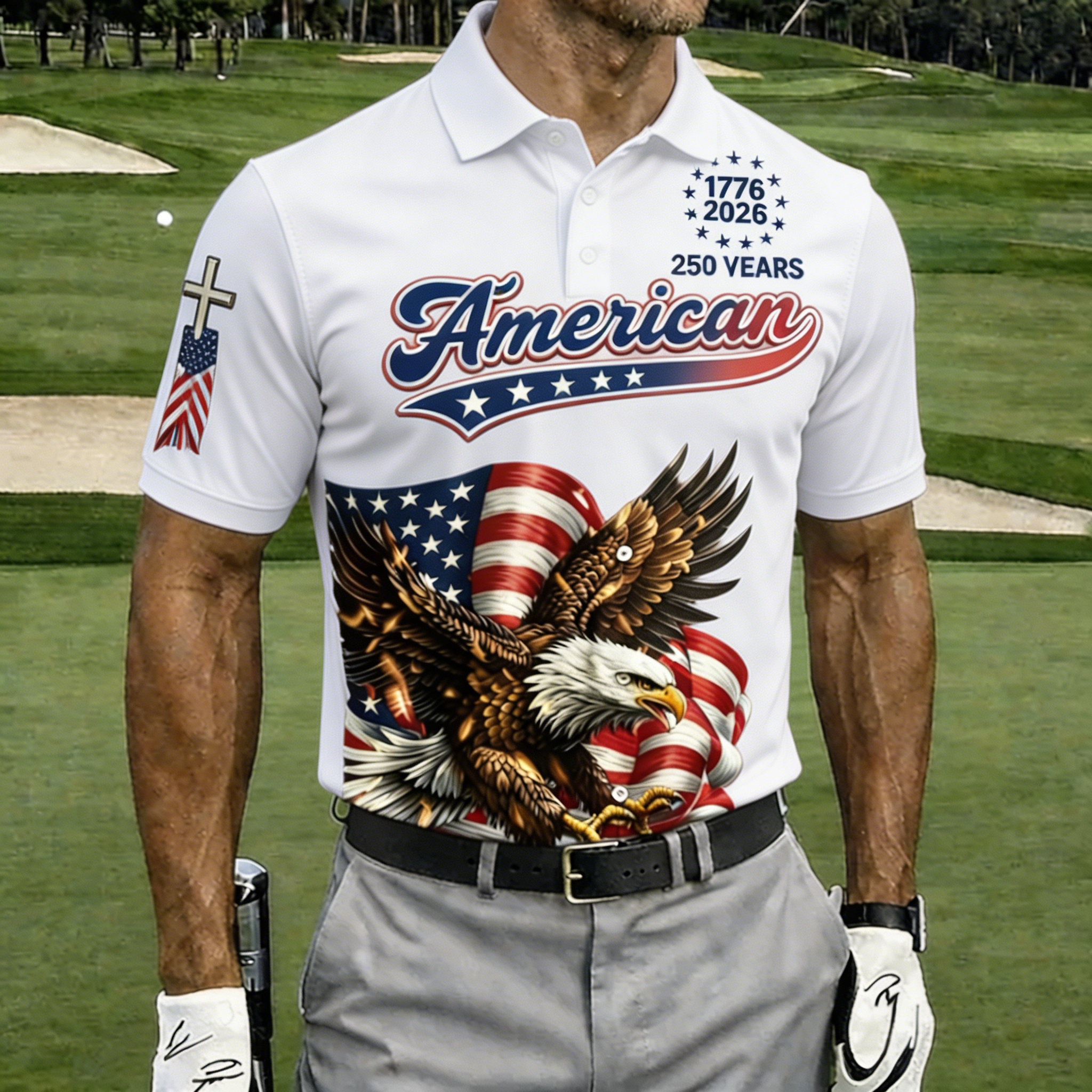American Eagle 250th Anniversary Golf Polo Shirt