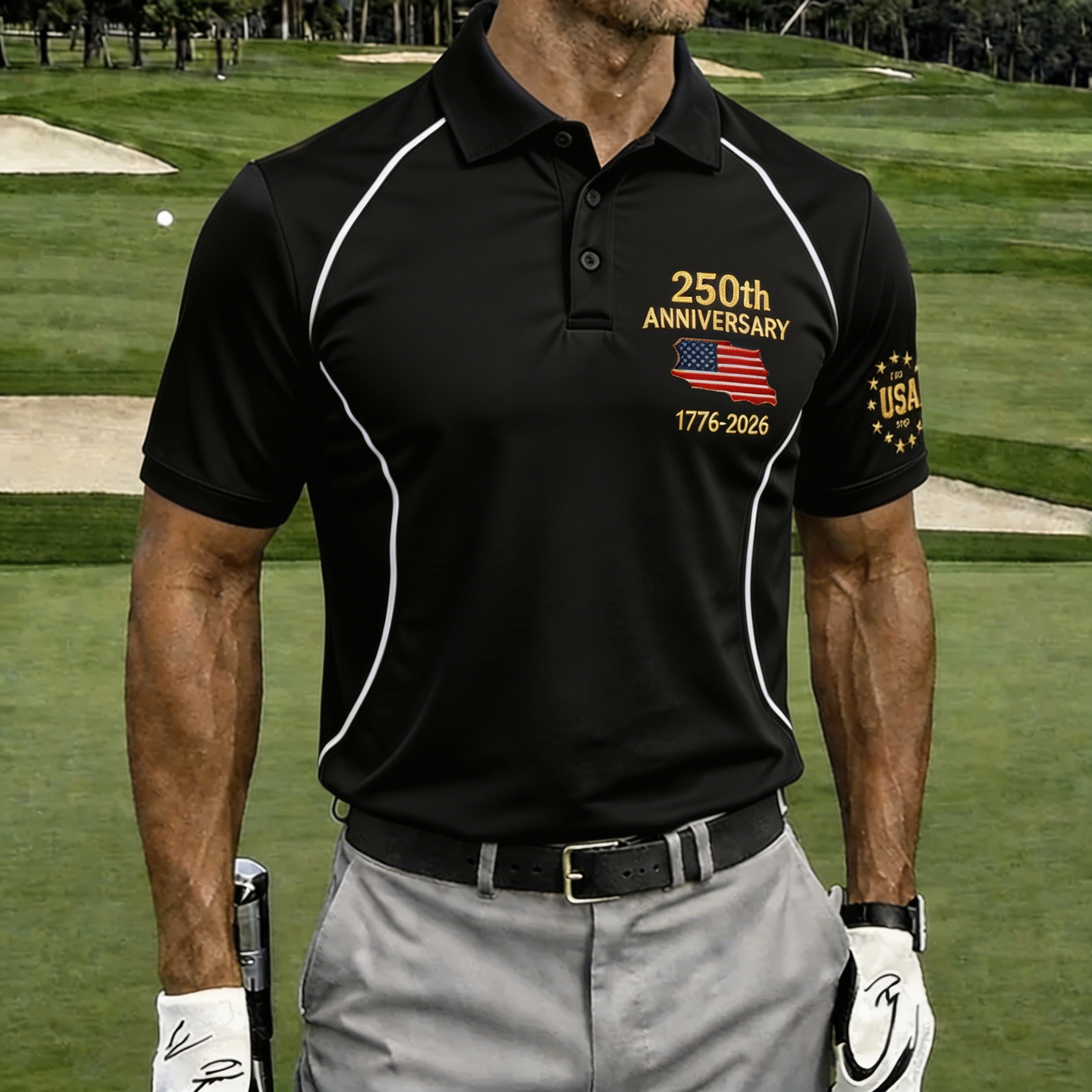 USA 250th Anniversary 1776-2026 Golf Polo Shirt