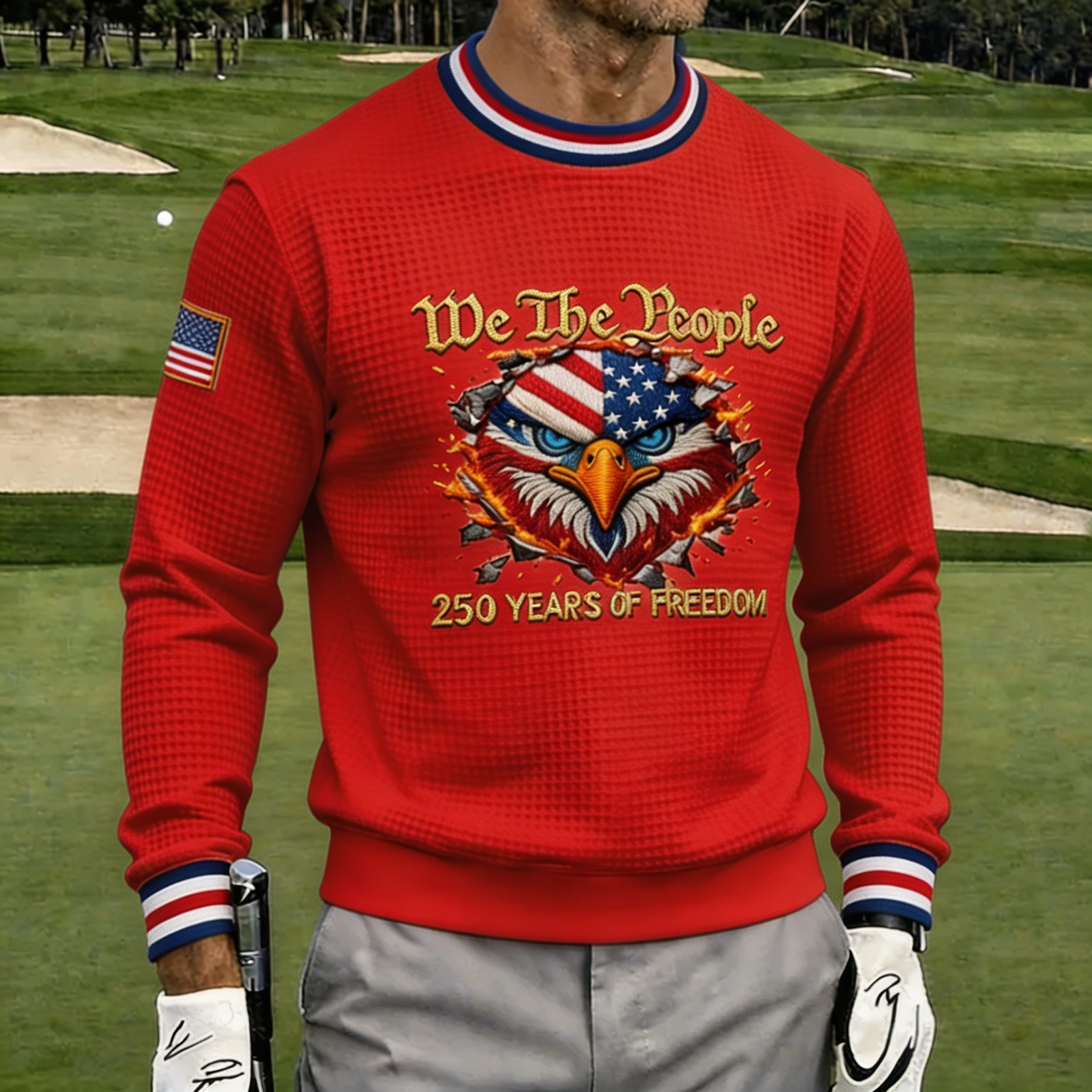 Men's "We The People" 250th Anniversary Patriotic Golf Sweatshirt