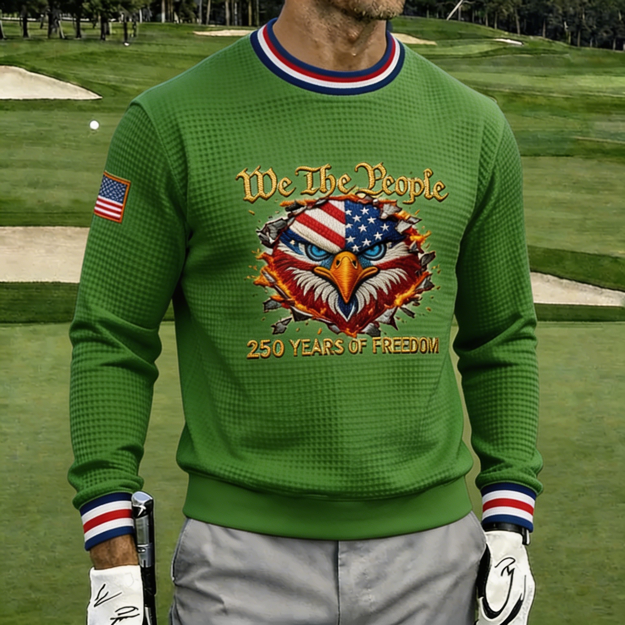 Men's "We The People" 250th Anniversary Patriotic Golf Sweatshirt