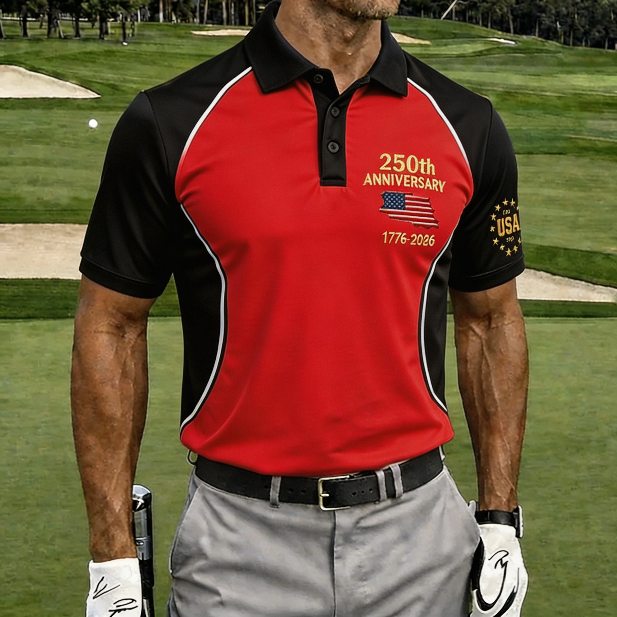 USA 250th Anniversary 1776-2026 Golf Polo Shirt