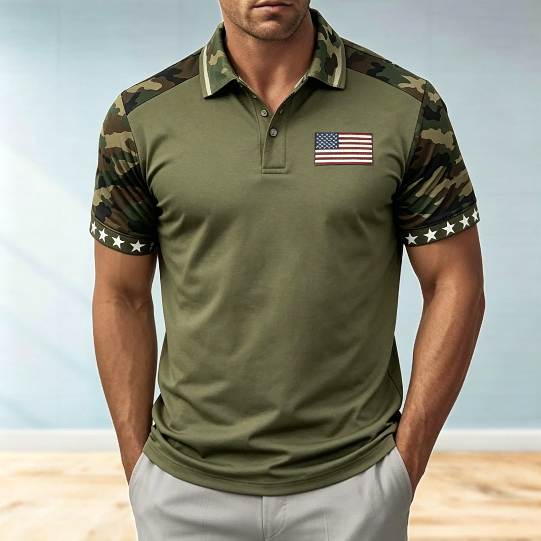 USA 250th Anniversary 1776-2026 Bald Eagle Patriotic Golf Polo Shirt | American Flag Short Sleeve Polo